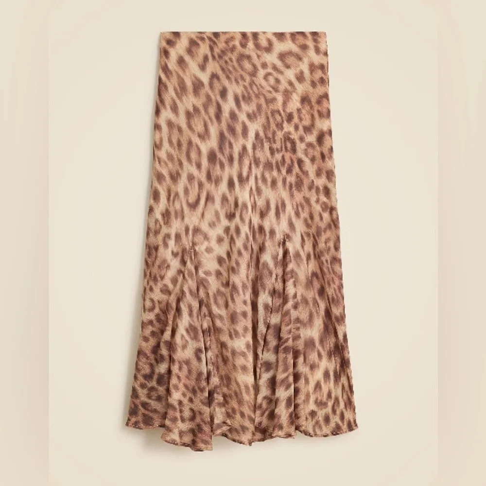 J.Crew Gwyneth flounce-hem skirt in leopard print CM779